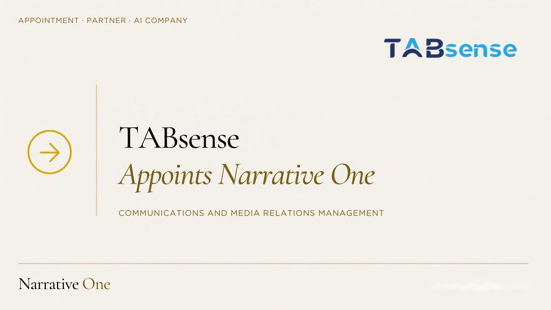 TabSense Appoints Narrative One as Its Communications Partner