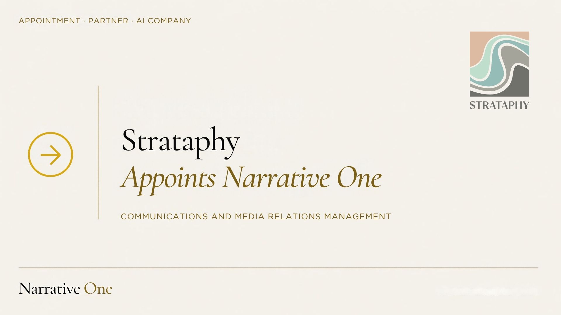 Strataphy Appoints Narrative One as Its Communications Partner